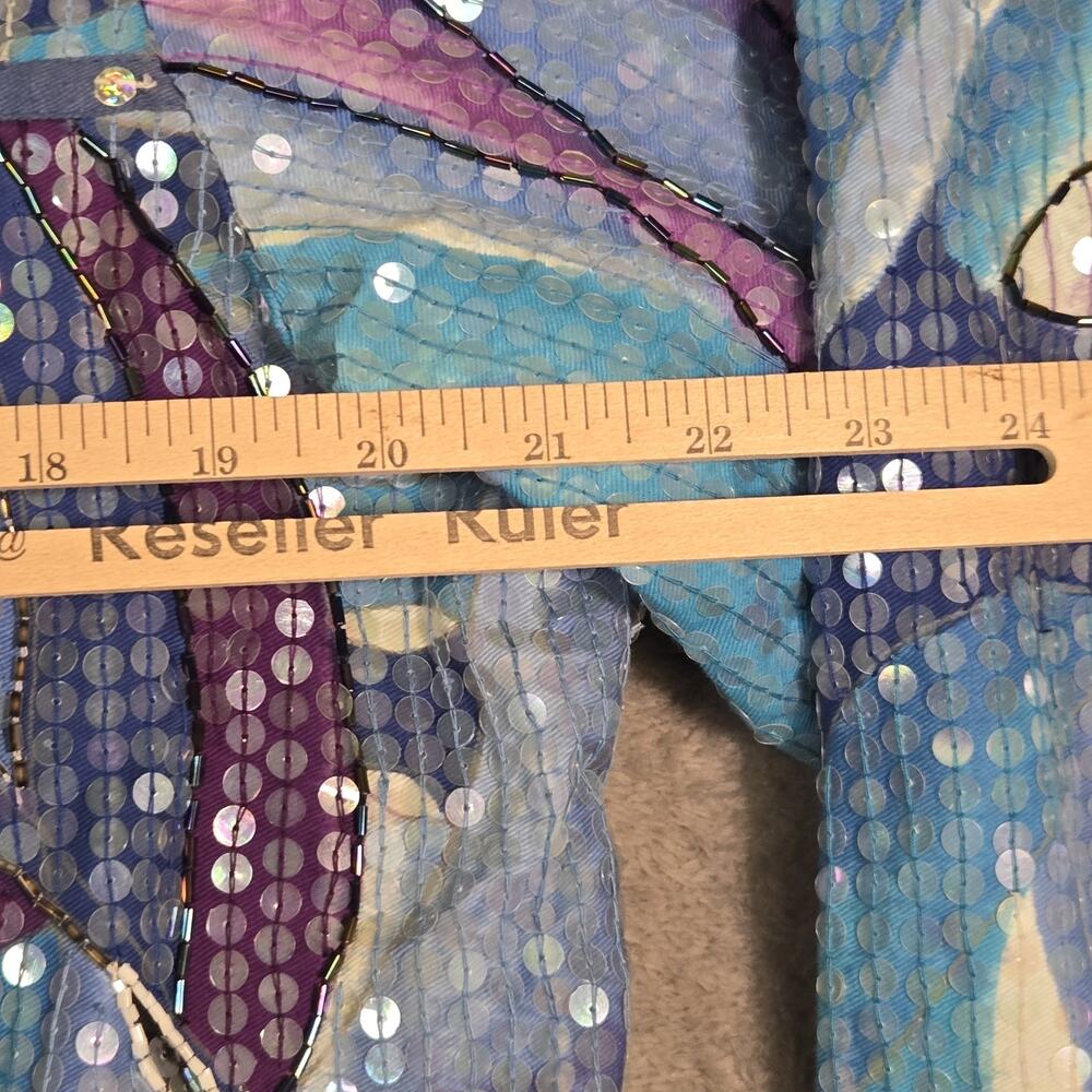Sandy Starkman Dazzler Sequin Beaded Jacket XL Blue Purple Art to Wear - Picture 9 of 9